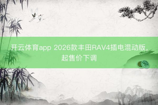 开云体育app 2026款丰田RAV4插电混动版，起售价下调
