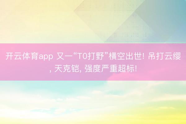 开云体育app 又一“T0打野”横空出世! 吊打云缨, 天克铠, 强度严重超标!